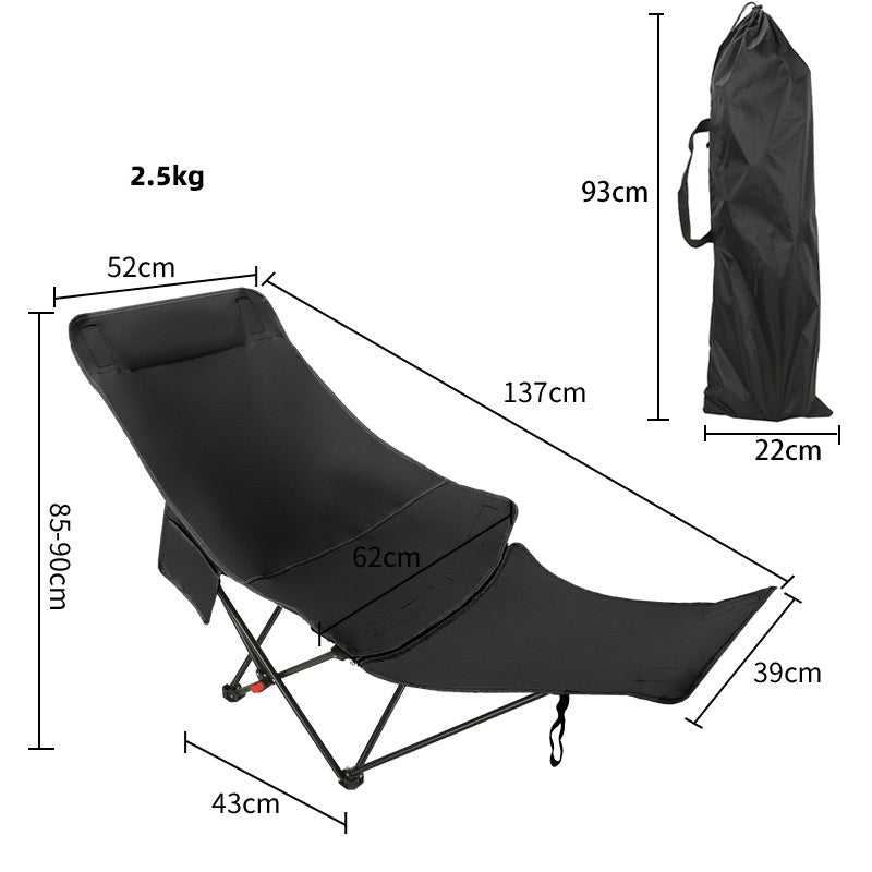 Adjustable Folding Chair with Footrest – 3 Recline Positions