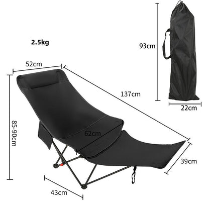 Adjustable Folding Chair with Footrest – 3 Recline Positions