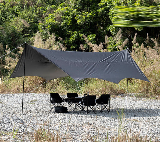 Camping Black-Glue Coating Canopy – Portable Beach & Outdoor Sun Shelter