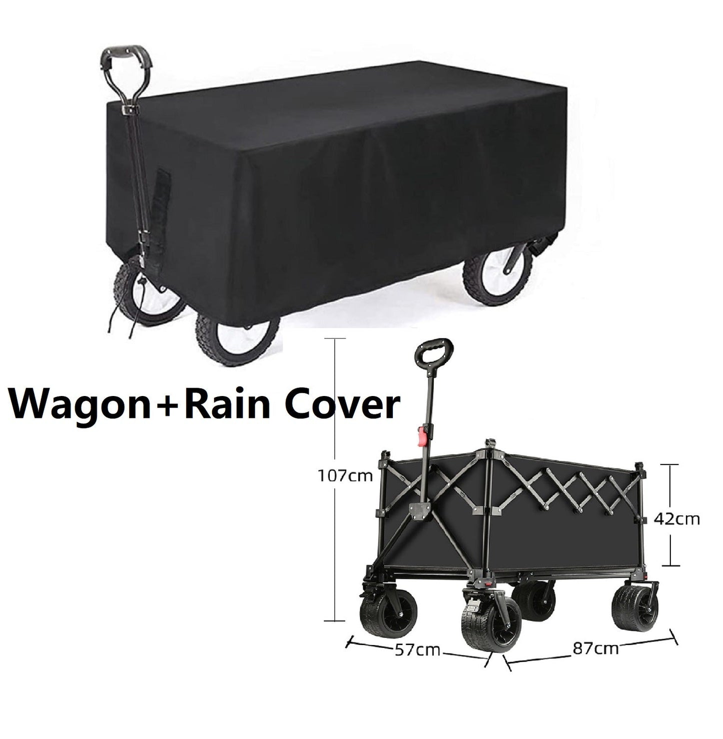 Ecotrek Foldable All-Terrain Wagon Cart 300L Heavy Duty Beach Cart XY1102