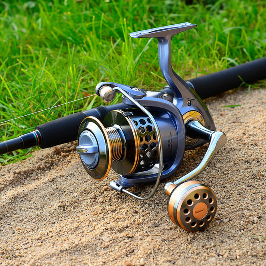 DR7000 Metal Spinning Fishing Reel Left/Right Retrieve 5.2:1 12 Ball Bearings