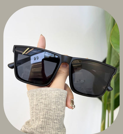 ECOTREK Black Retro Square Sunglasses – Lightweight UV380 Fashion Shades for Men & Women LX10