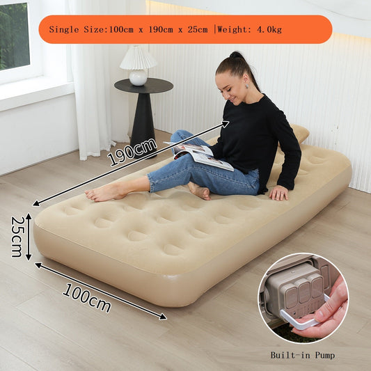 ECOTREK-Outdoor Inflatable Single Airbed Mattress with Built-in Pump