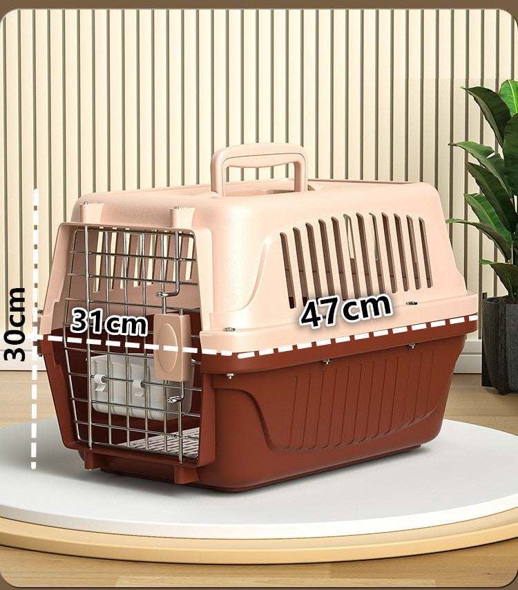 48CM Dog/Cat Airline Travel Cage/Carrier With Bowl