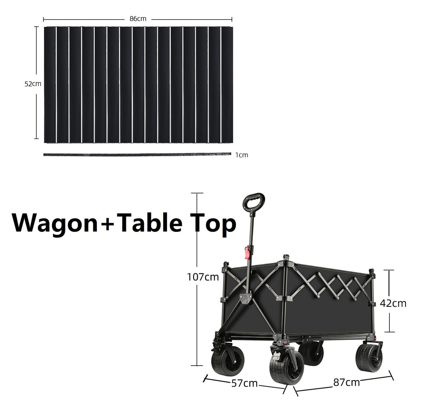 Ecotrek Foldable All-Terrain Wagon Cart 300L Heavy Duty Beach Cart XY1102