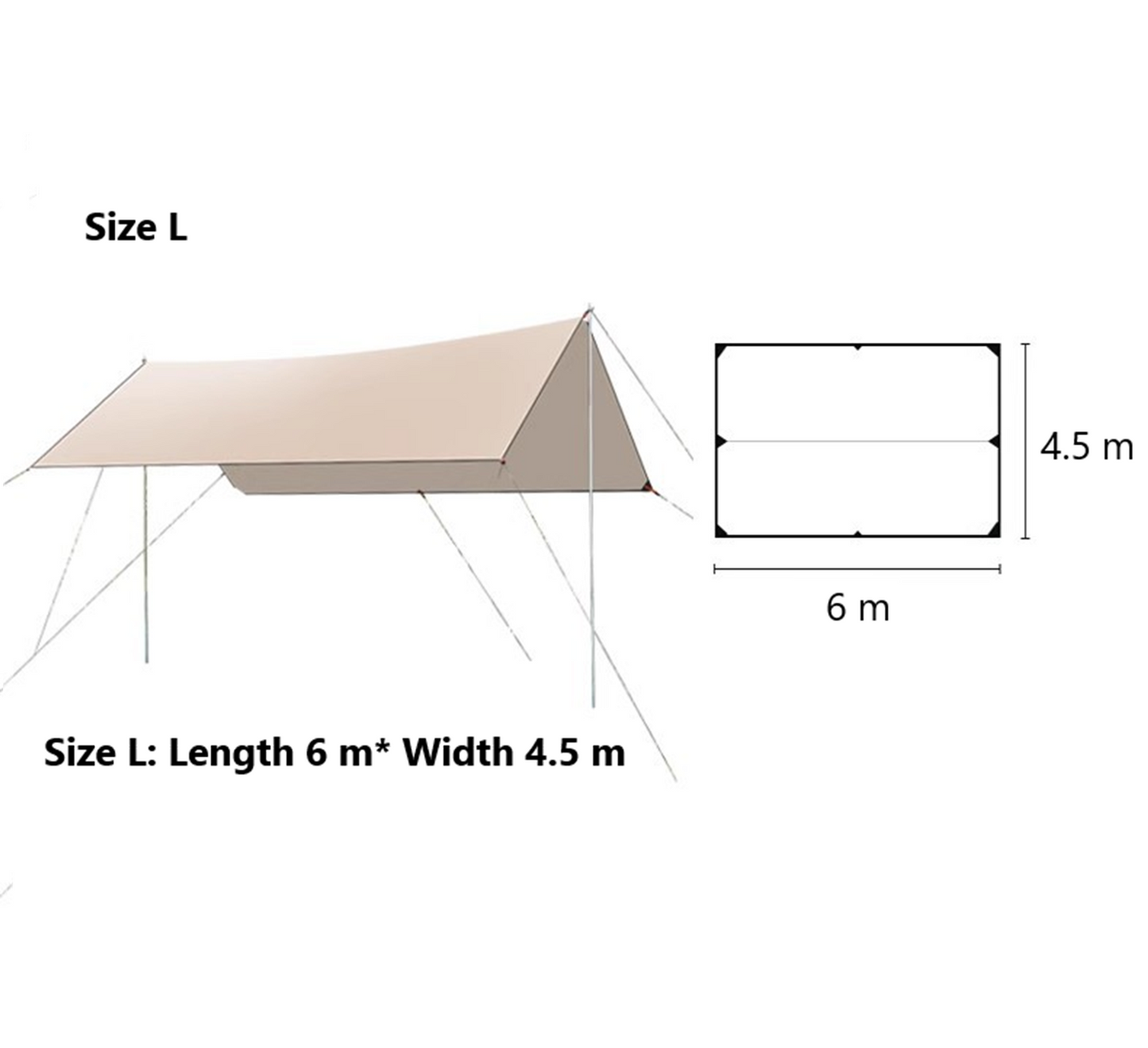 Square Sun Shade Sail – Waterproof Outdoor Canopy for Garden, Patio, and Parties
