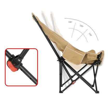 ECOTREK High-Back Padded Camping Chair – 3 Position Reclining Moon Chair