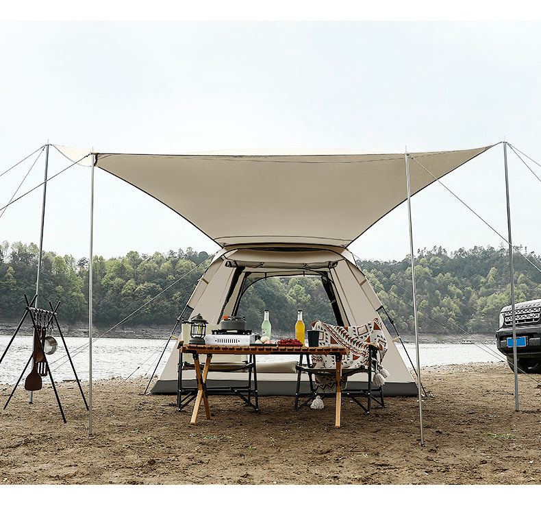 Portable Fully Automatic Waterproof Camping Tent with Canopy for All-Season