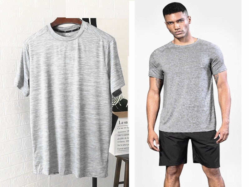 3XL, T Shirt Solid Color Short Sleeve Quick Drying Sports Stretch Tops