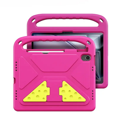 Compatible with iPad 8th 10.2 2020 Puff Series Foldable Cheese Stand EVA Case with Handle
