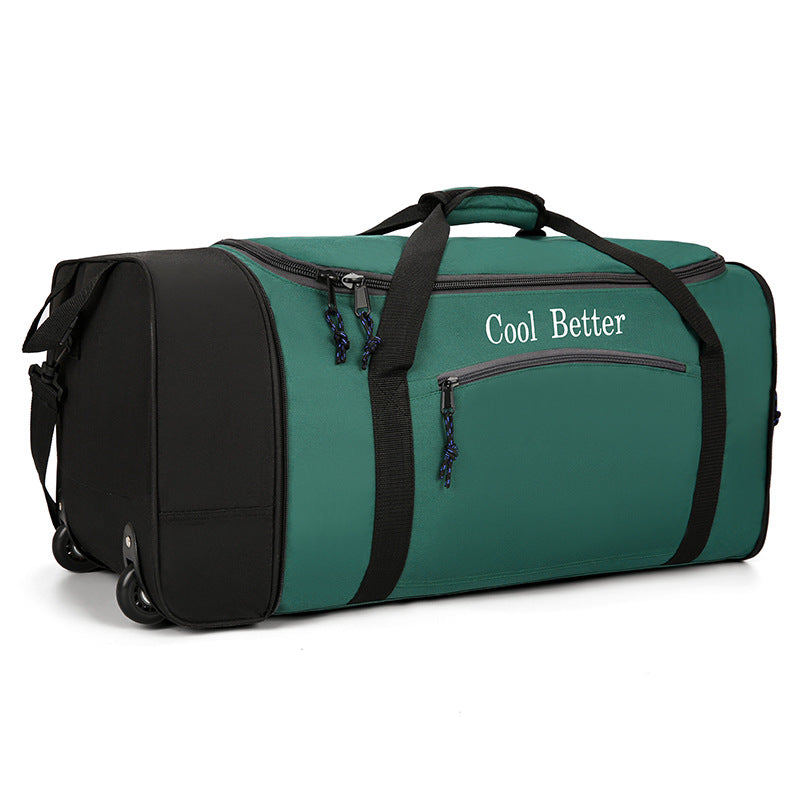55L Foldable Rolling Duffel Bag with 2 Wheels – Waterproof Oxford Weekender Travel Bag FL6121