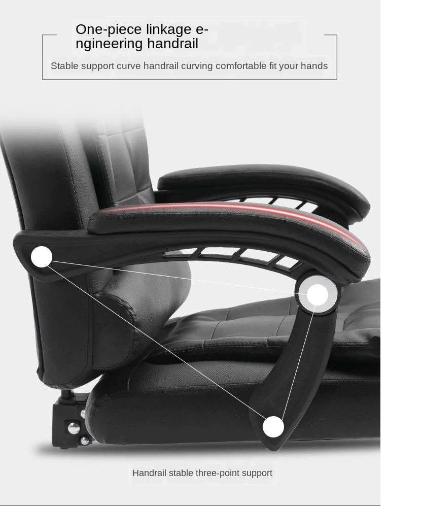 Office Chair (Black) with Retractable Footrest - The Shopsite