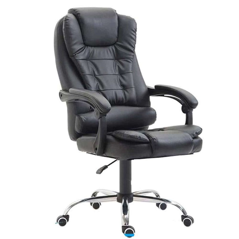Office Chair (Black) with Retractable Footrest - The Shopsite