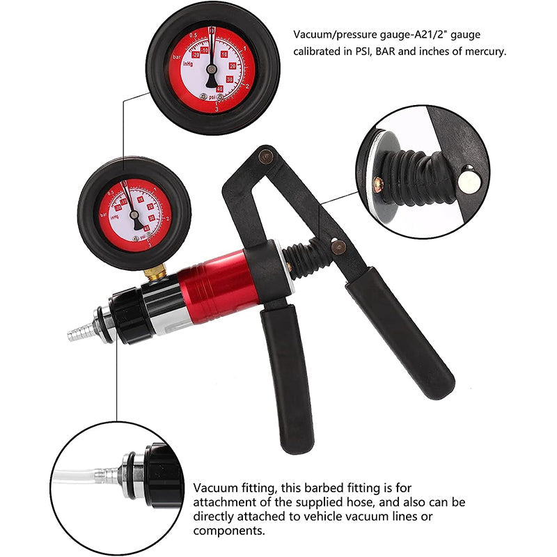Hand held vacuum pump tester