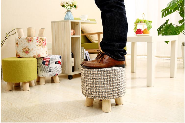 Ottoman Footstool Stool Round Foot Stool - The Shopsite