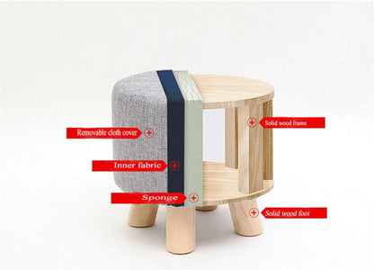 Ottoman Footstool Stool Round Foot Stool - The Shopsite