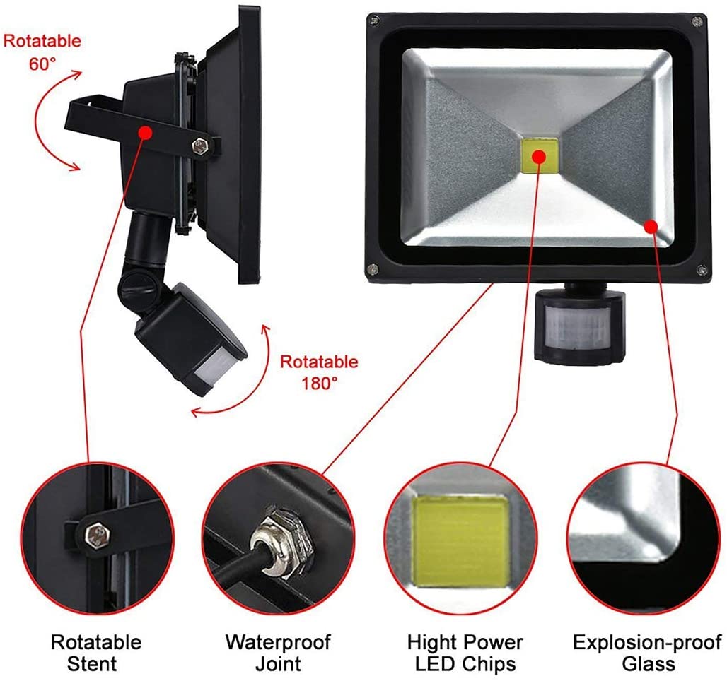Flood light with sensor