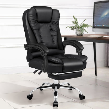 Reclining Leather Ergonomic Gaming Chair Office Massage Chair