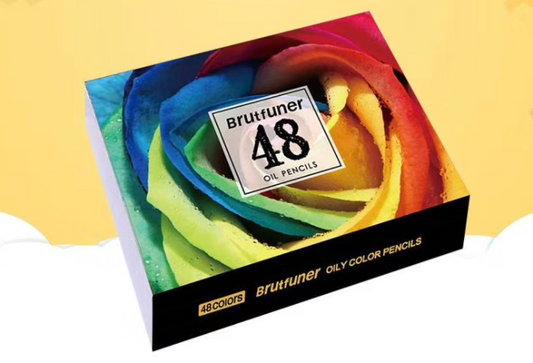 48 pcs Colored Oily Drawing Pencils Set - Brutfuner