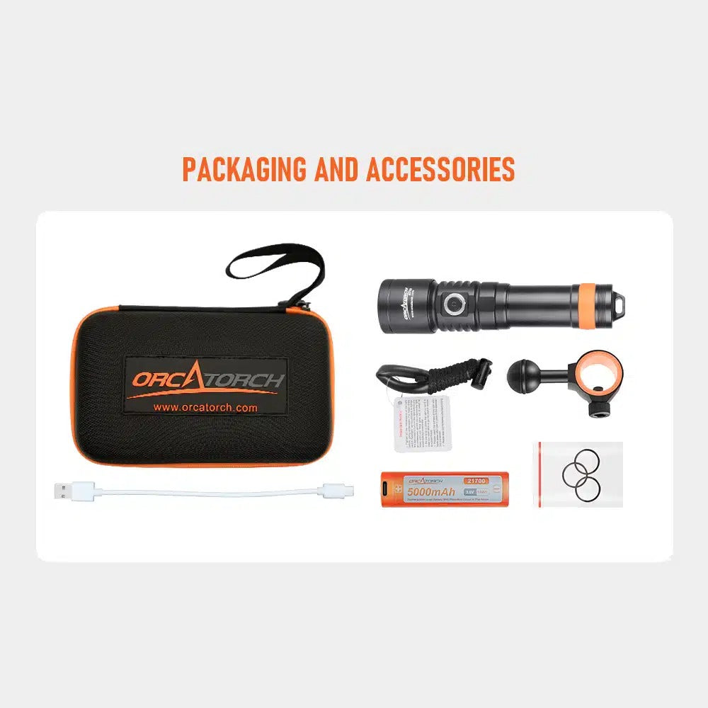 OrcaTorch D710V – 2000 Lumen Video Dive Torch