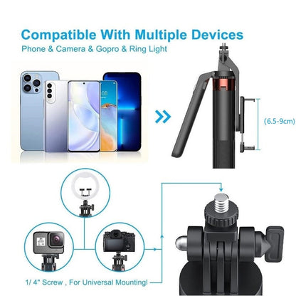 Alumium Handheld Phone Selfie Stick Tripod with Remote 1.8M