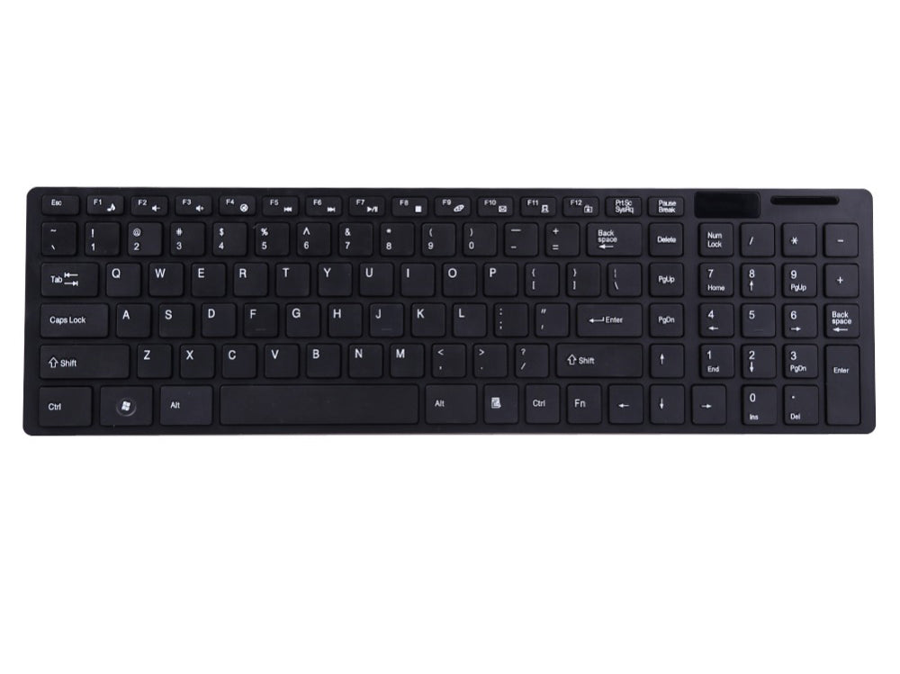 Wireless Keyboard And Mouse Slim Full Black - The Shopsite