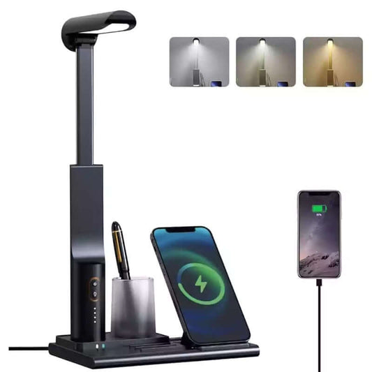 Multifunctional LED desk lamp Wireless Charger with Pen Holder