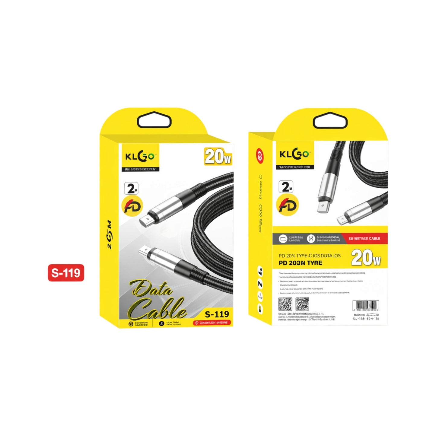 Frankly Cotton PD 20W Fast Charge Type-C to iOS Cable - 2M