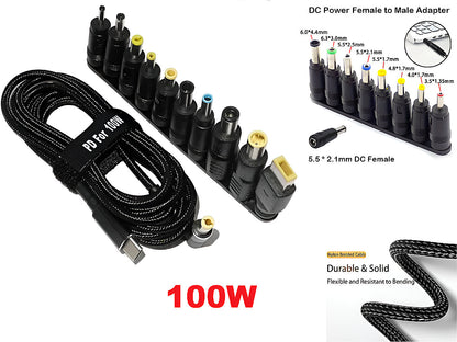 Universal USB-C Charger Cable Laptop Charger