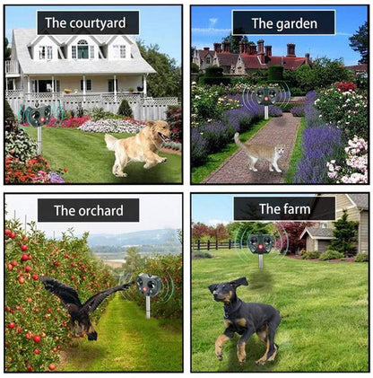 Ultrasonic Solar Powered Insect Animal Repeller Pir Dog Cat Scarer