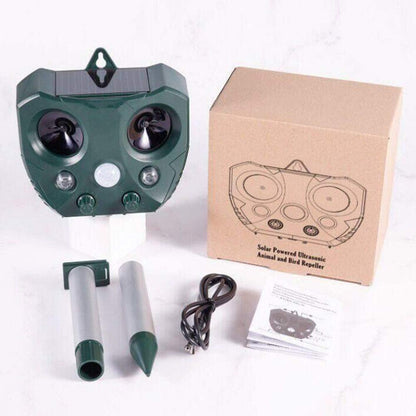 Ultrasonic Solar Powered Insect Animal Repeller Pir Dog Cat Scarer - The Shopsite