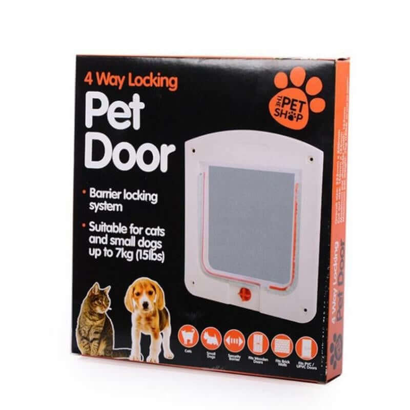 Cat door installed on door
