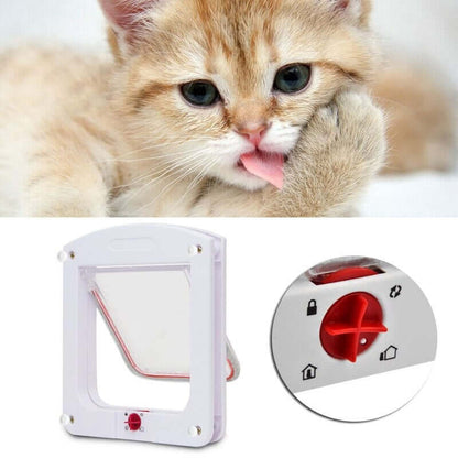 Cat door with security flap