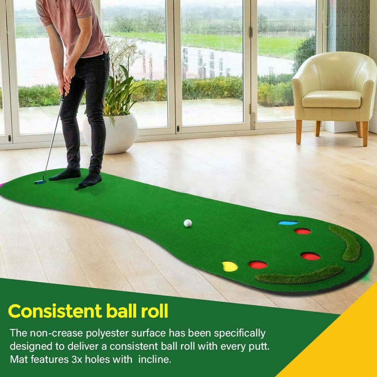 300cm Golf Putting Green Indoor Training Practice Mat
