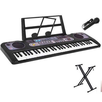 Keyboard Piano with Microphone Music Stand and X Stand