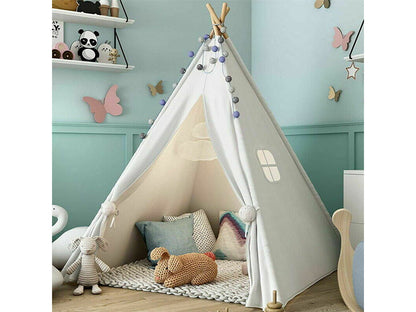 Wooden poles teepee structure