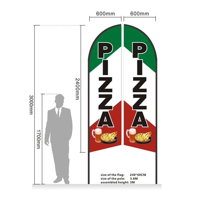WOF 3.4M SET- Pre-print Double Sided Feather Banner Flag Business Commersial 3M SET
