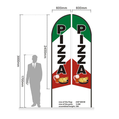 WOF 3.4M SET- Pre-print Double Sided Feather Banner Flag Business Commersial 3M SET