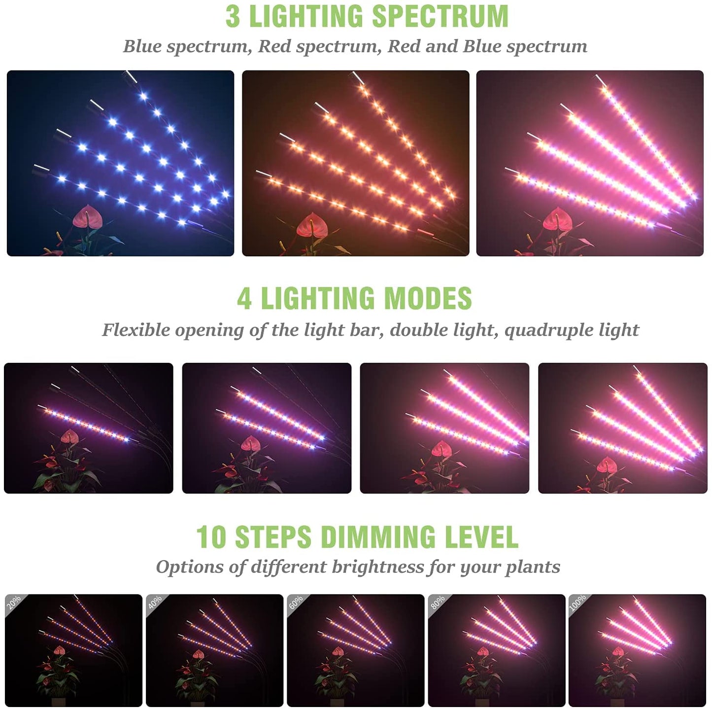 LED Grow Light with Timer For Plants