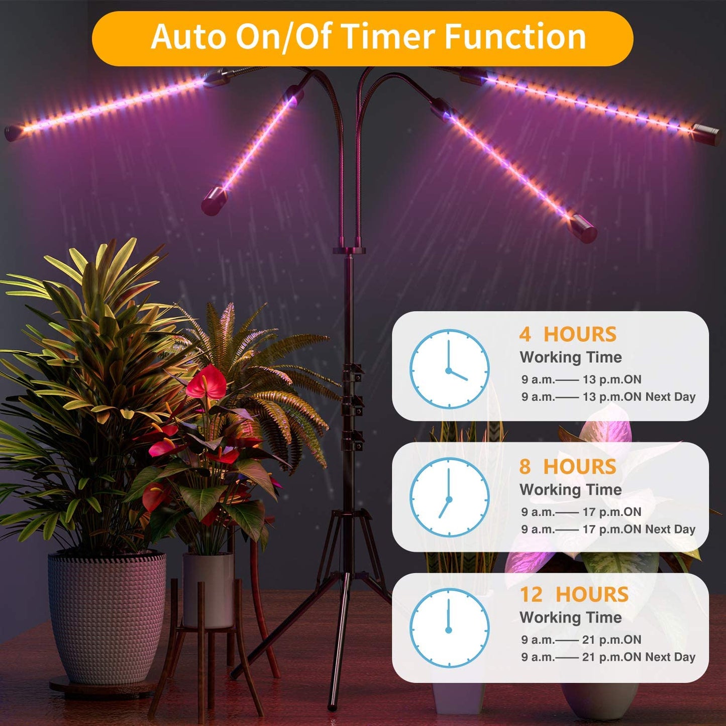 LED Grow Light with Timer For Plants