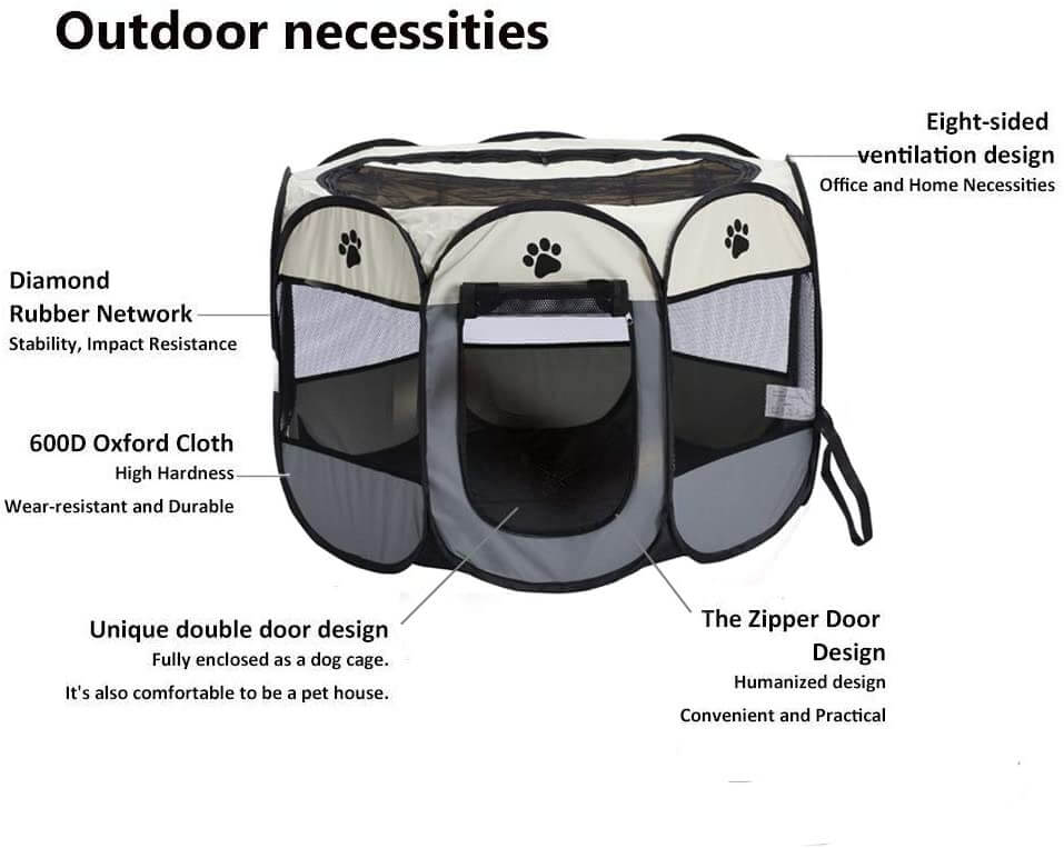 Dog Playpen Dog Play Pen Foldable Pet Playpen Tent Cage Crate - The Shopsite