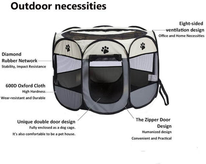 Dog Playpen Dog Play Pen Foldable Pet Playpen Tent Cage Crate - The Shopsite