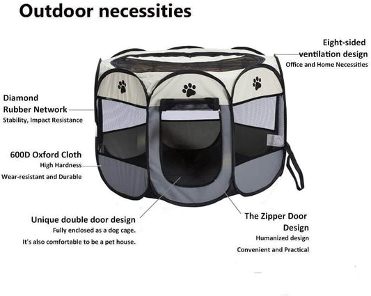 Dog Playpen Dog Play Pen Foldable Pet Playpen Tent Cage Crate - The Shopsite