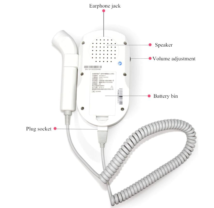 Medical Fetal Doppler Fetal Ultrasound Baby Heartbeat Home Detector