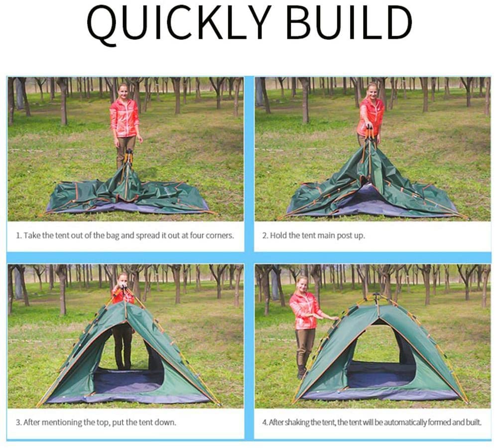 Pop Up Camping Tent - 2 Person Double Pop Up Tent | Easy to Pitch with Small Porch for Storage – Ideal for Camping & Festivals