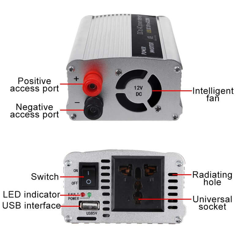 500W Dc 12V To Ac 220V Usb Car Power Inverter - The Shopsite