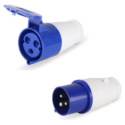 Caravan lead connector plug 16A IP44 Male + Female