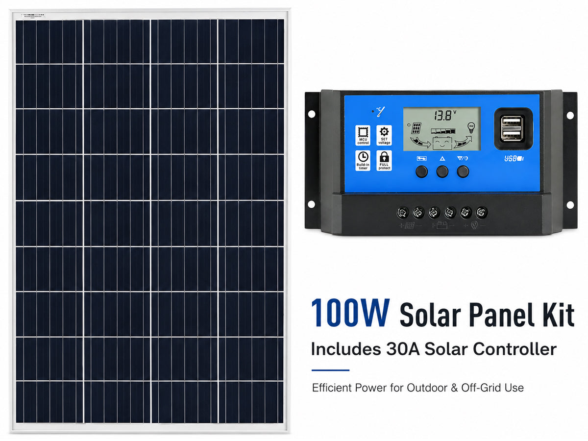 100W Solar Panel with Solar Controller
