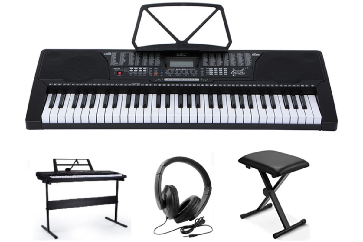 Electronic Piano Keyboard Piano with Stand Headphone and Stool