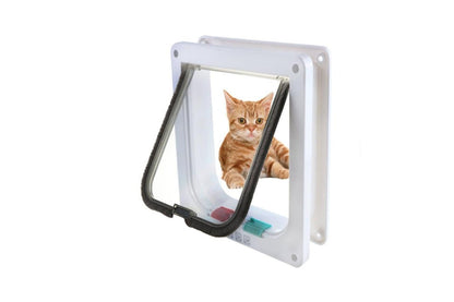 Cat Door 4 Ways Round Lockable Pet Dog Flap Cat Door